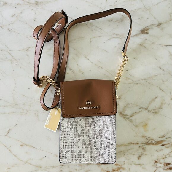 MICHAEL KORS Jet Set Charm Vanilla Luggage Small Phone Crossbody Bag - Picture 1 of 8